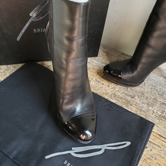 Brian Atwood Black Fragola Ankle Boots - Picture 3 of 12